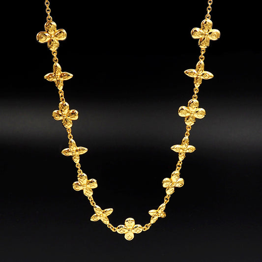 Blossom Gold Necklace detail by MARO Jewelry