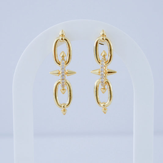 TF gold earring - MARO JEWELRY