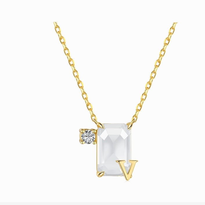 Initial V necklace - MARO JEWELRY