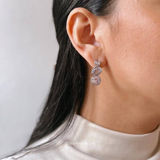 Jolie Silver Earring detail for polished occasion styling