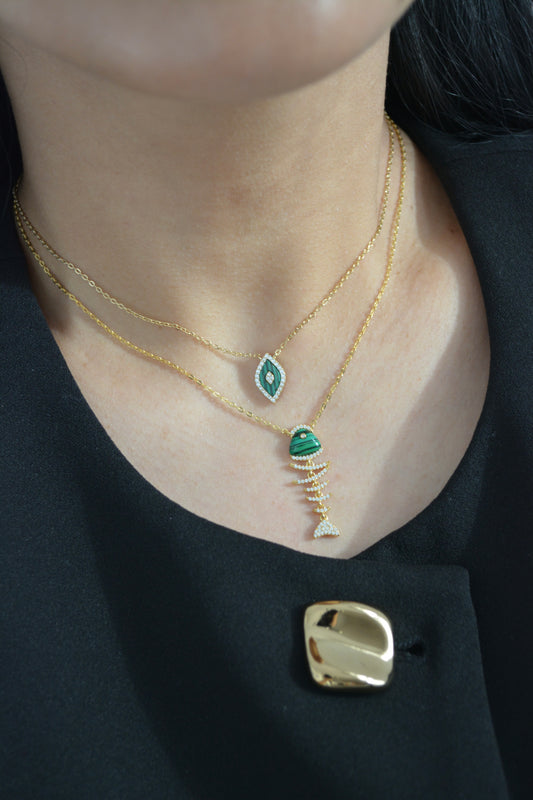 Eye Malachite Necklace by MARO Jewelry