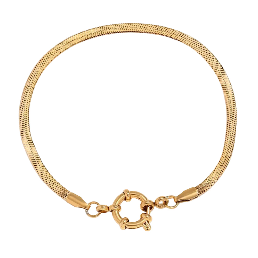 Flat snake chain bracelet - MARO JEWELRY