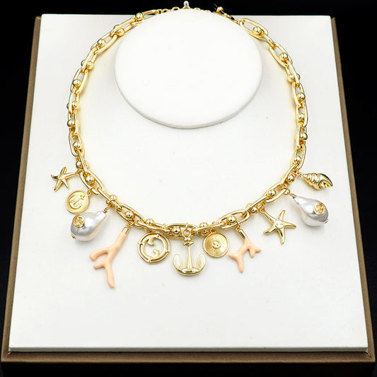 G Charms Necklace by MARO, alternate product view