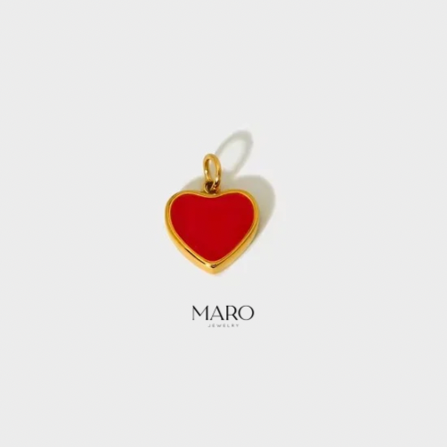 Red heart charm - MARO JEWELRY