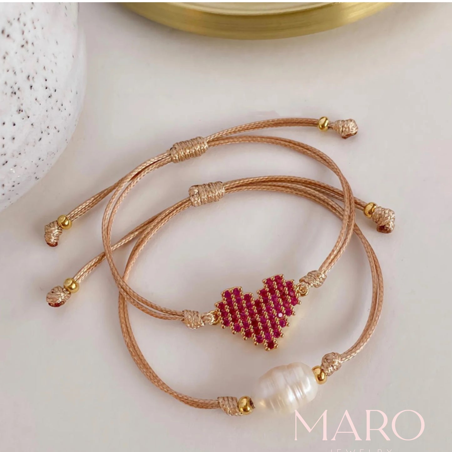 Cubic zirconia heart bracelet - MARO JEWELRY