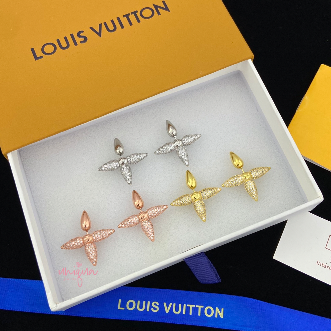 LV LOUISETE FULL CRYSTAL EARRING - MARO JEWELRY