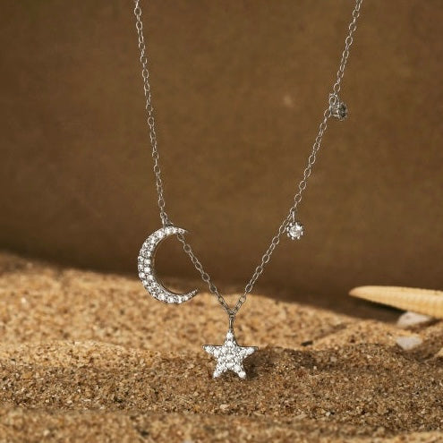 THE MOON SILVER NECKLACE - MARO JEWELRY