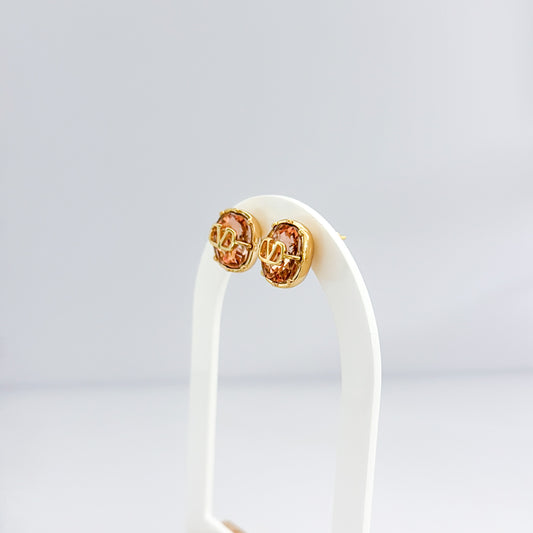 Pink crystal earrings - MARO JEWELRY
