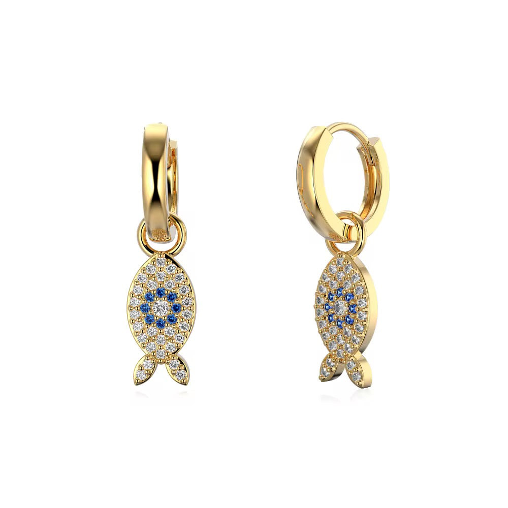 Fish gold earrings - MARO JEWELRY