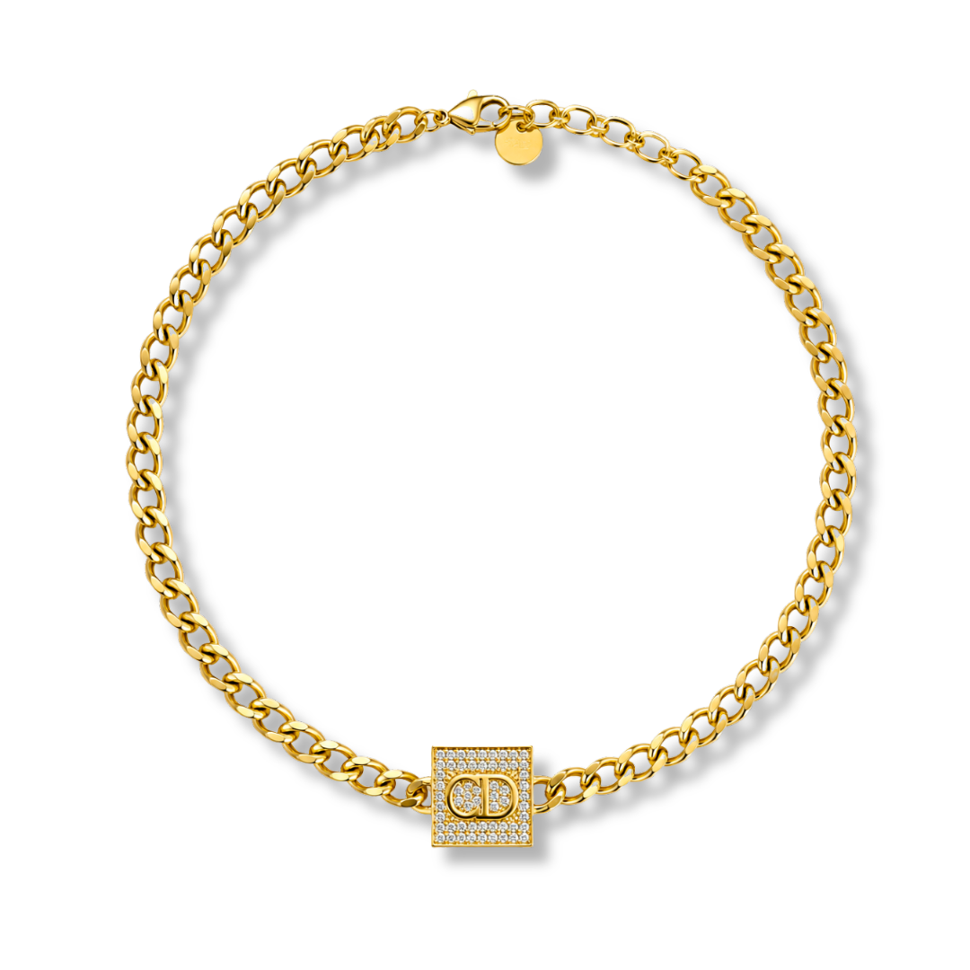 SQUARE CRYSTAL NECKLACE