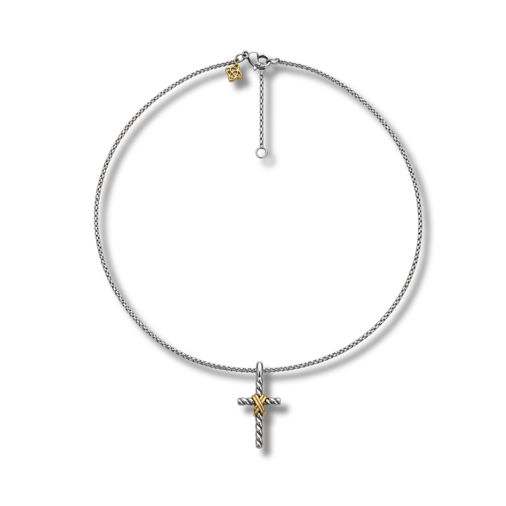 The Silver Twist Cross Necklace