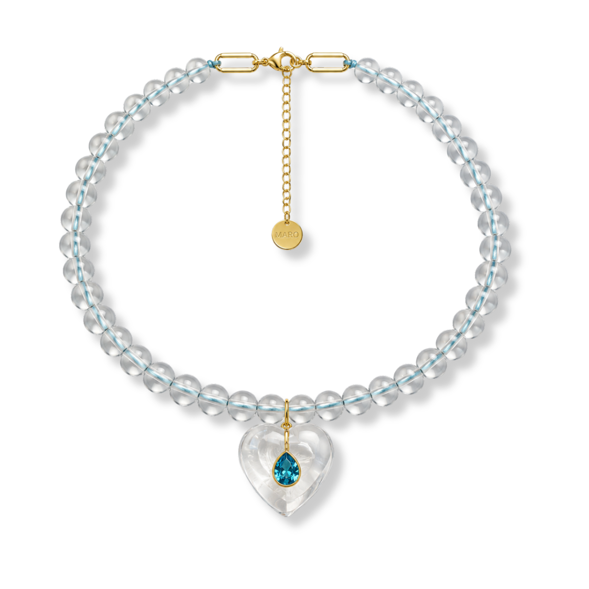 Blue topaz heart Drop