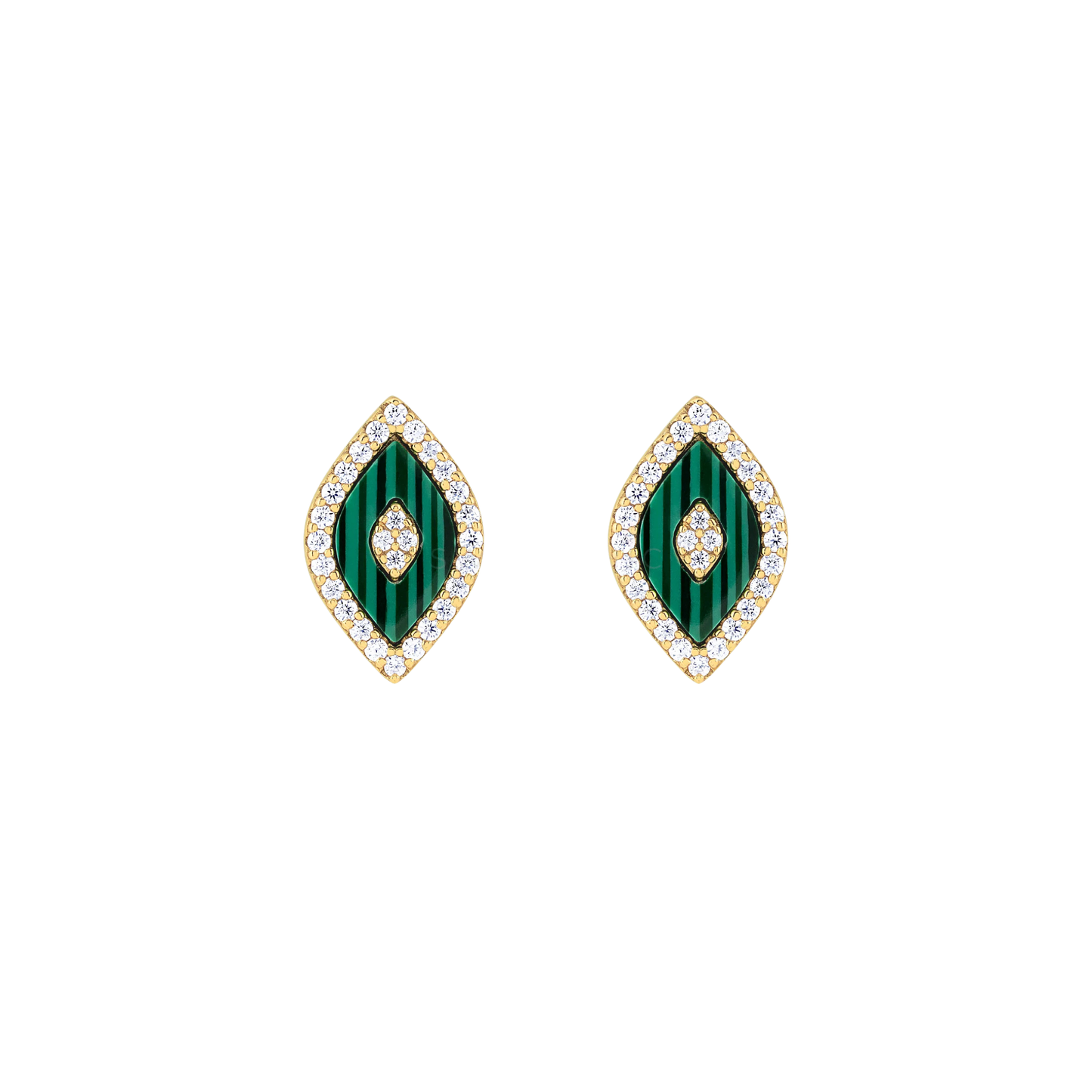 Pendientes de Ojo de Malaquita