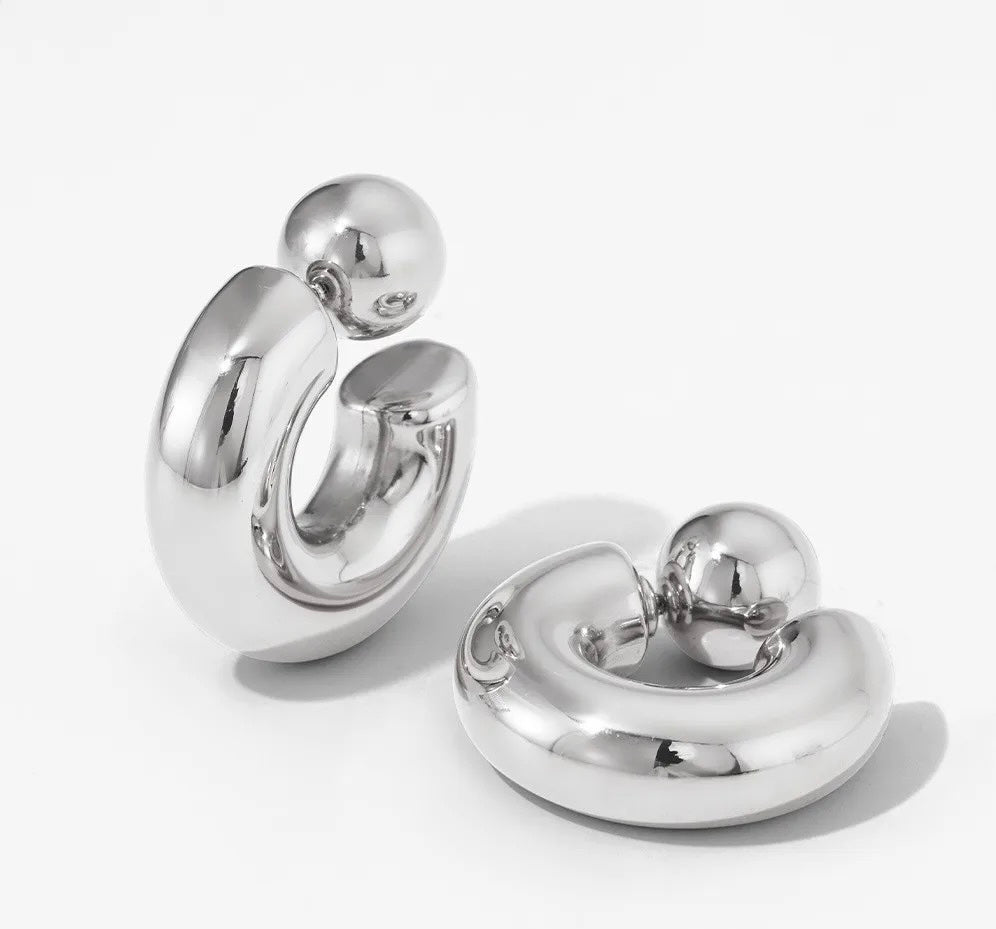 Gante silver hoop - MARO JEWELRY