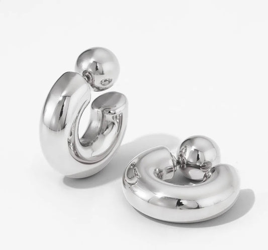 Gante silver hoop - MARO JEWELRY