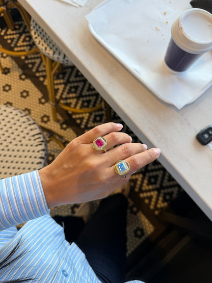 Pink Halo Ring