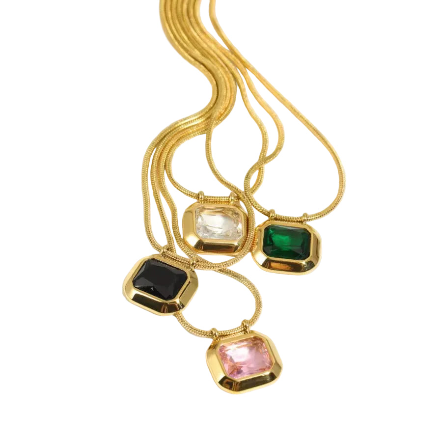 Zircon pendant necklace - MARO JEWELRY