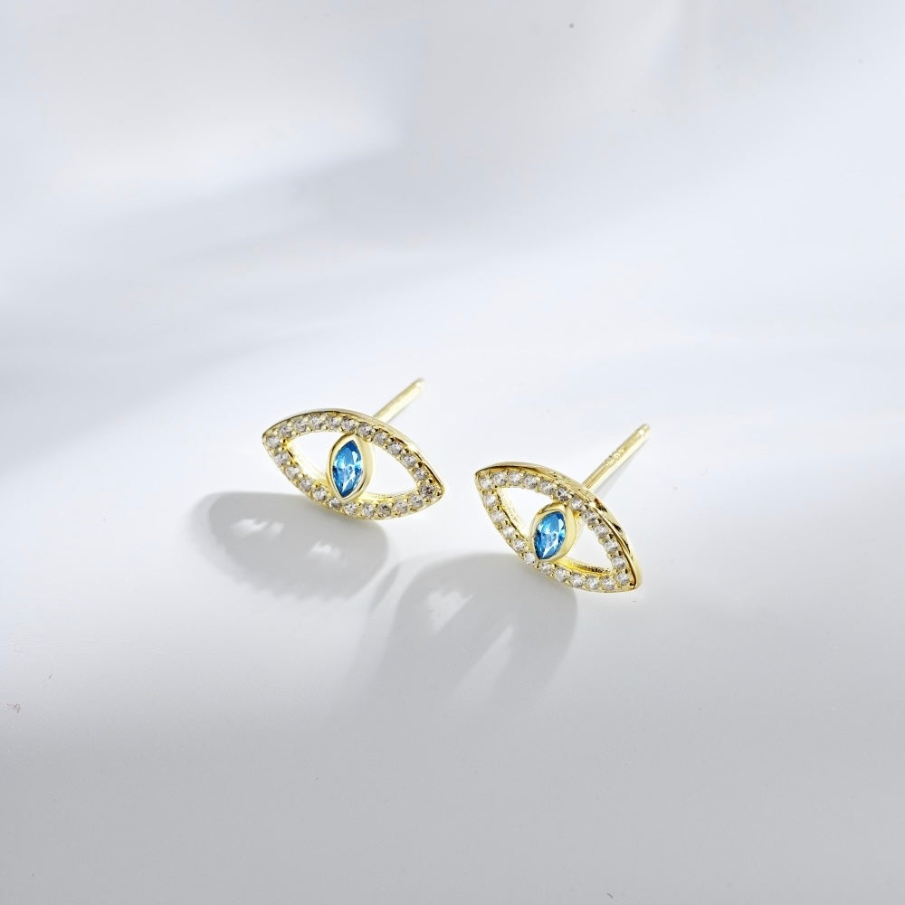 EVIL EYE GOLD EARRING - MARO JEWELRY