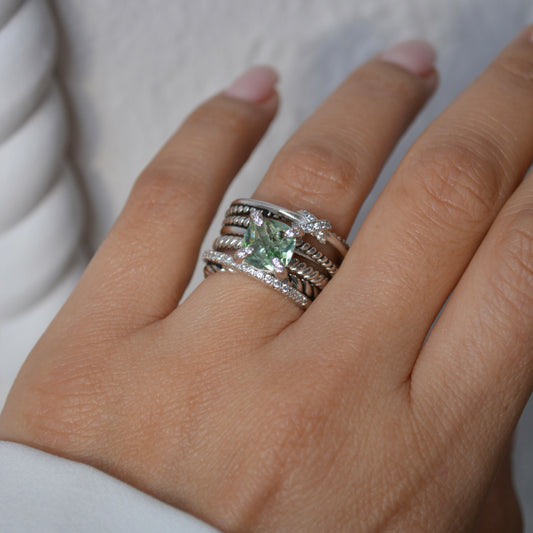 DY Stone Statement Ring Prasiolite colorway by MARO Jewelry
