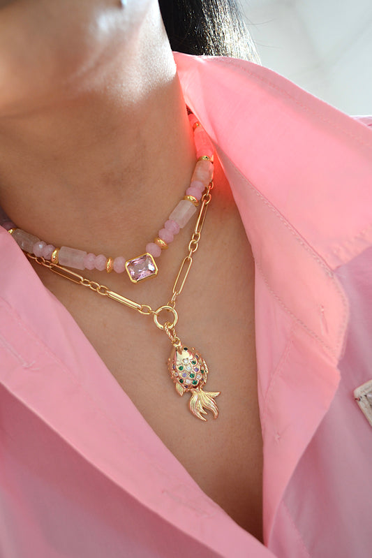 Cotton Candy Luxe Necklace by MARO Jewelry