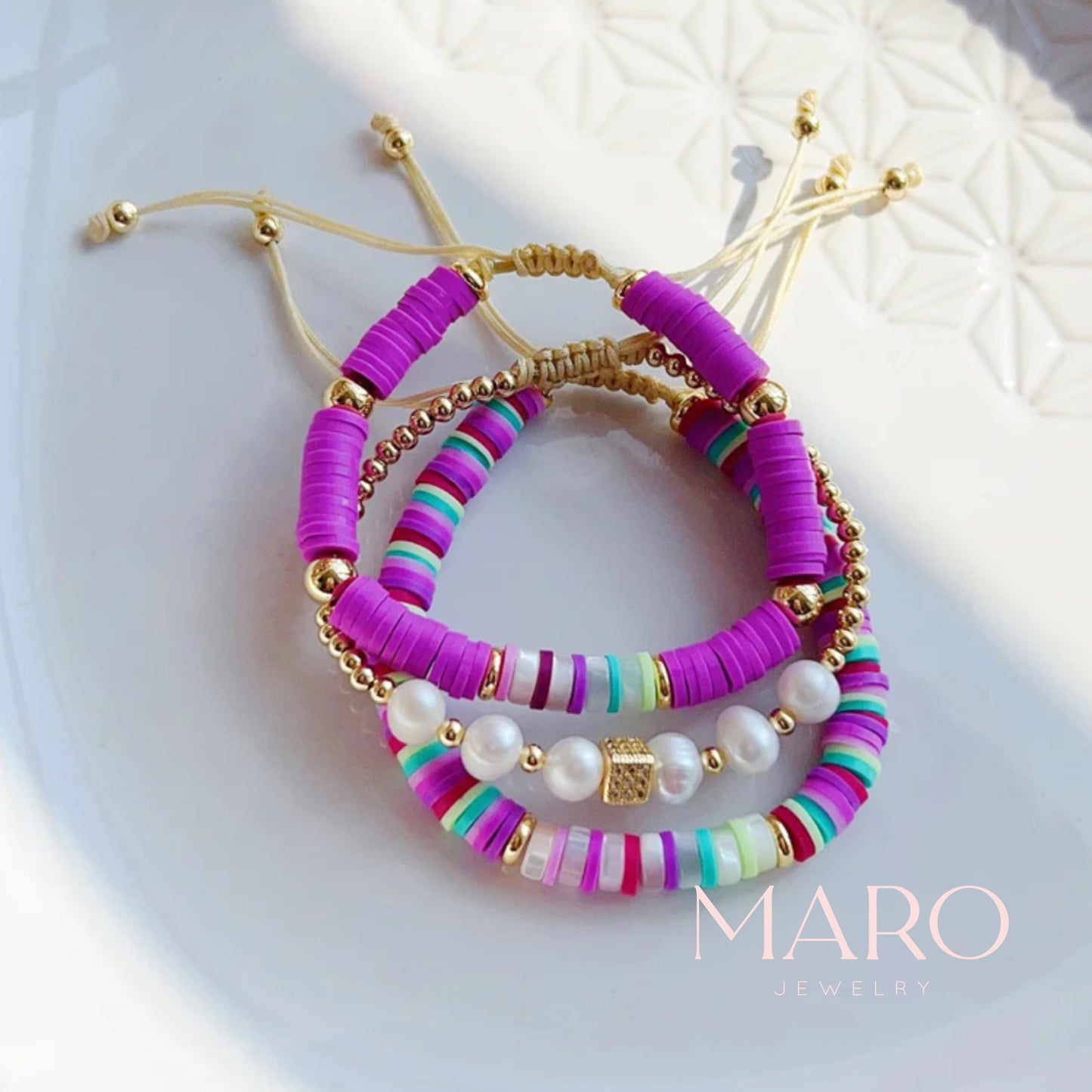 Clay beaded bracelet - MARO JEWELRY