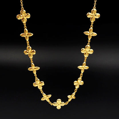 Blossom Gold Necklace detail by MARO Jewelry