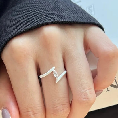 Delicate white ring product view by MARO Jewelry