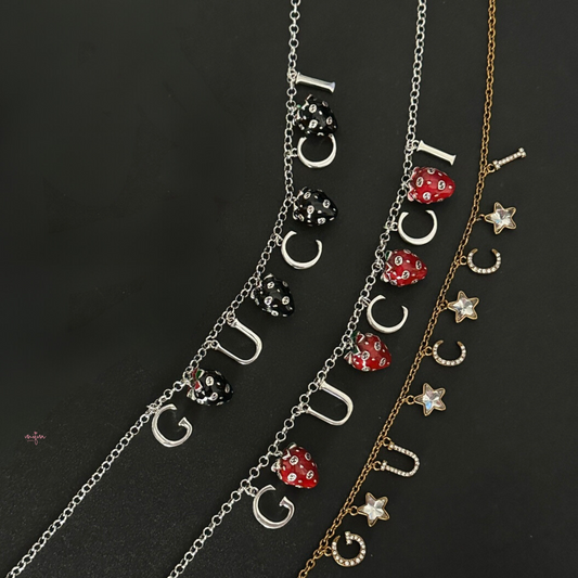 G Strawberry Necklace product view by MARO Jewelry