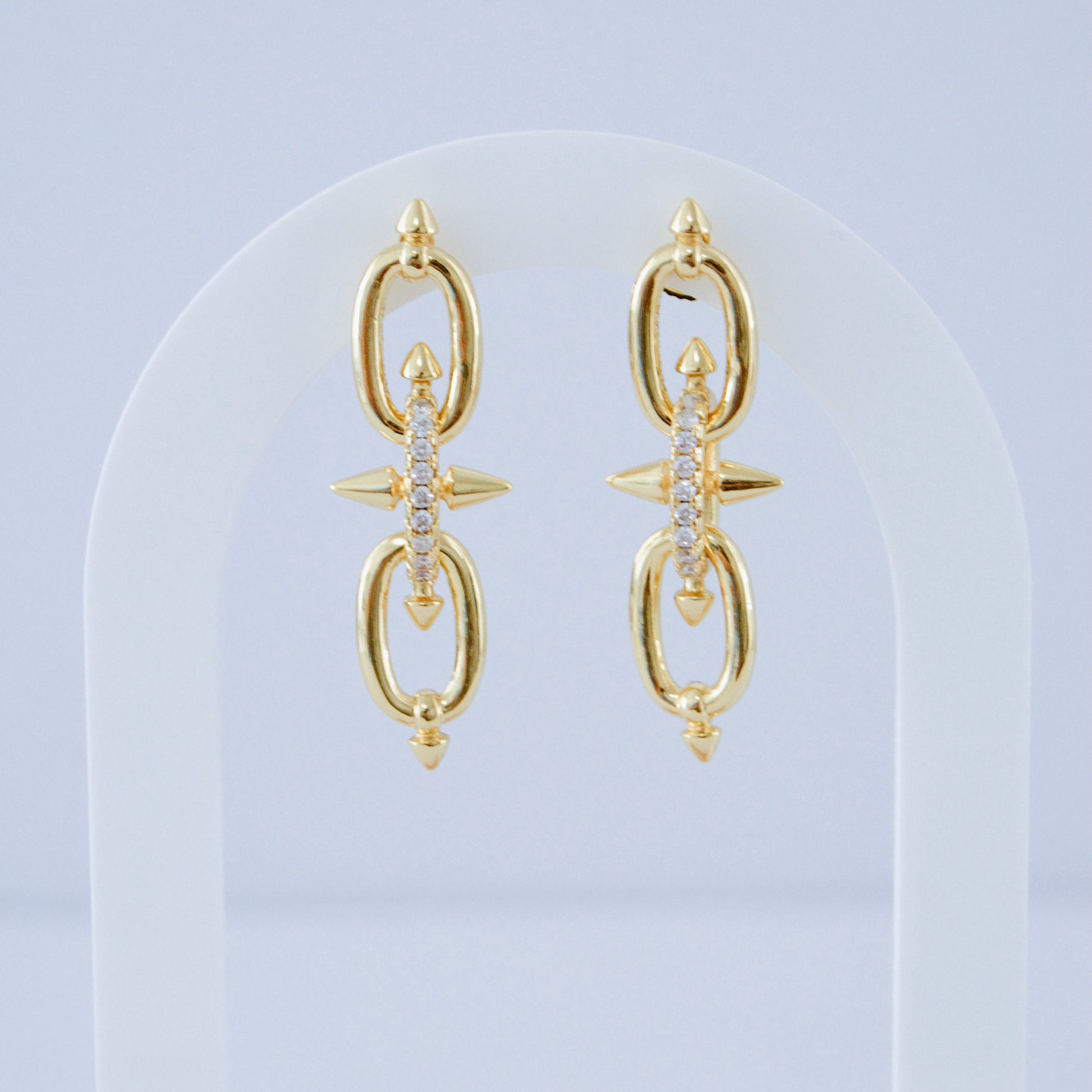 TF gold earring - MARO JEWELRY