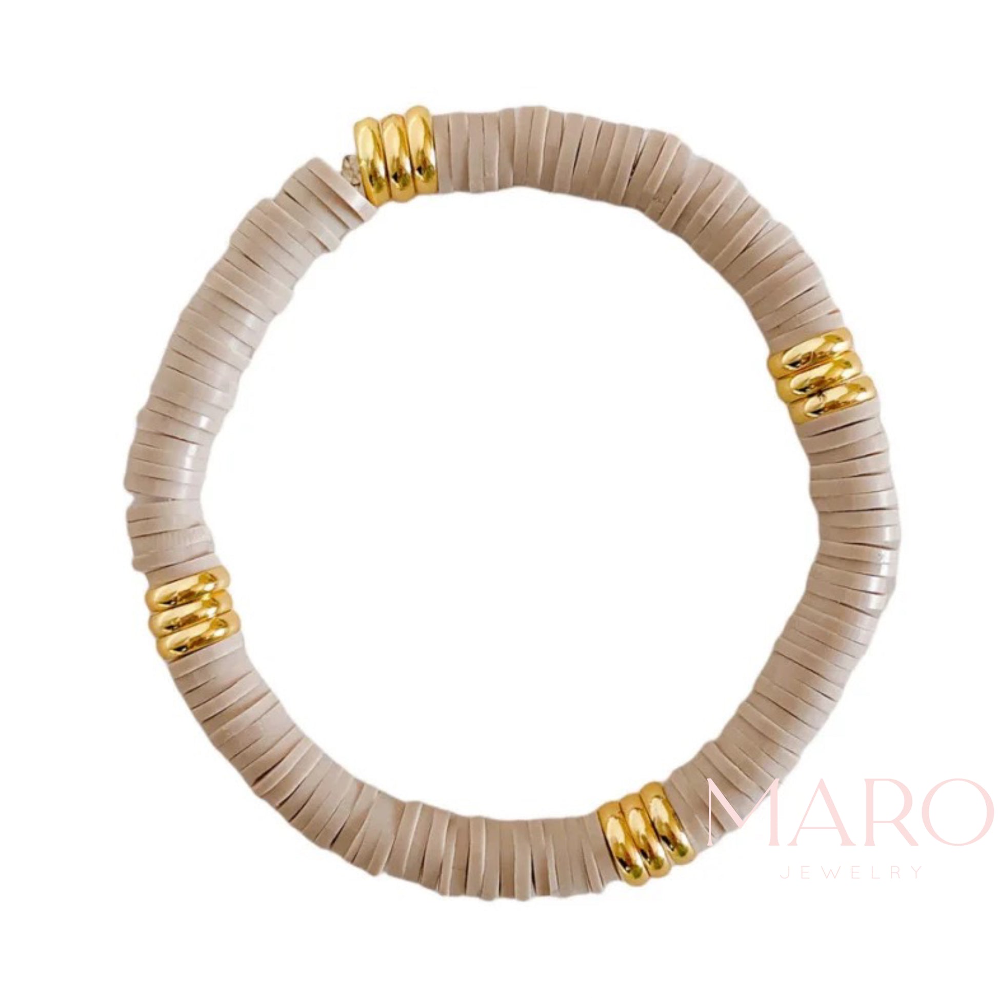 Heishi disc beaded bracelet - MARO JEWELRY