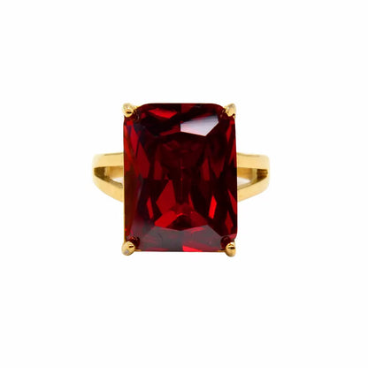 Red square ring - MARO JEWELRY