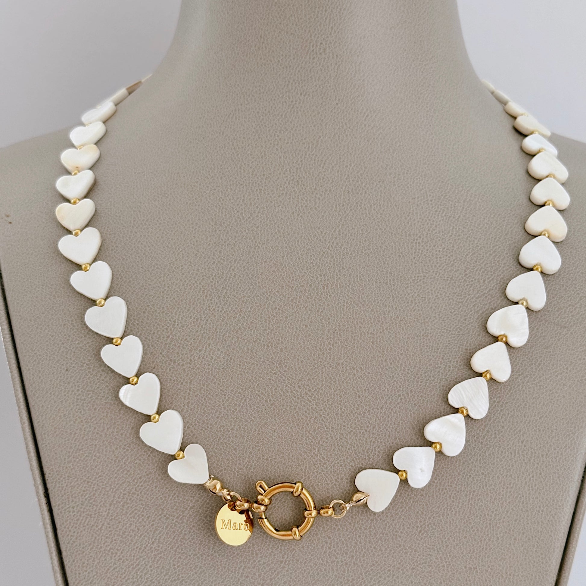 Pearl heart Shape necklace - MARO JEWELRY
