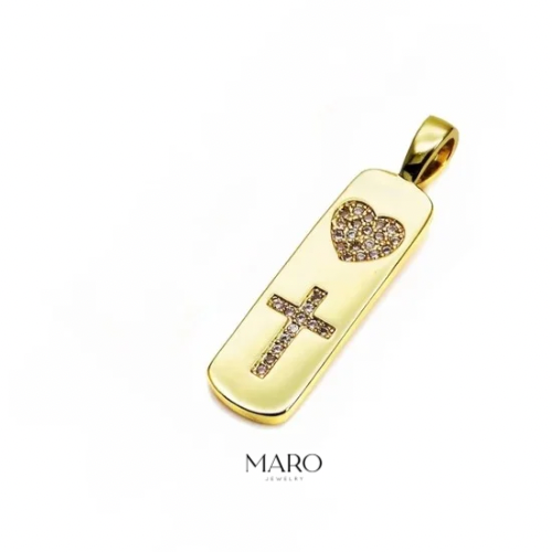 Heart cross charm - MARO JEWELRY
