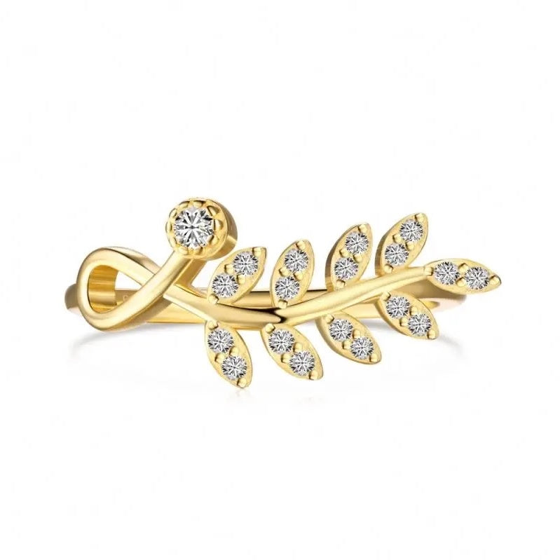 LEAVES CRYSTALS RING - MARO JEWELRY
