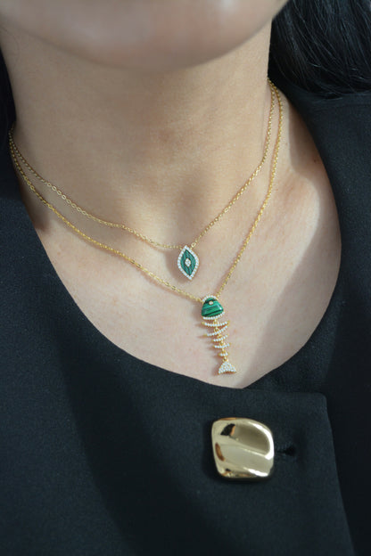 Eye Malachite Necklace by MARO Jewelry