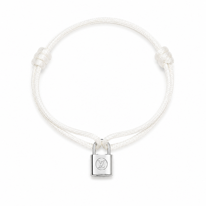 Mini Lock Silver Charm Bracelet close detail by MARO Jewelry