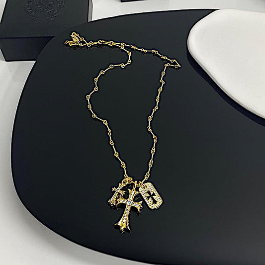 Cross gold necklace - MARO JEWELRY