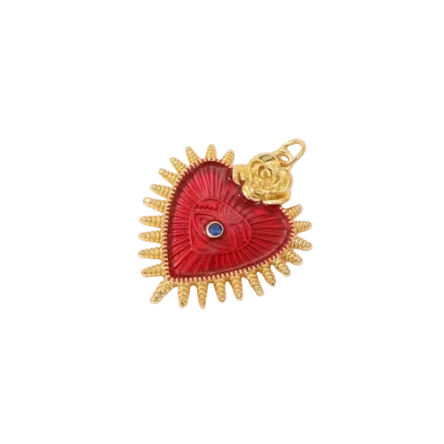 Enamel heart charm - MARO JEWELRY