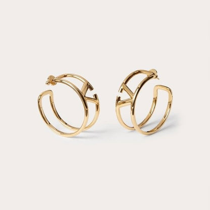 V Mini Hoop Earring product detail by MARO Jewelry