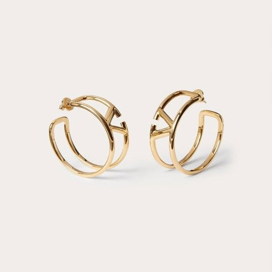 V Mini Hoop Earring product detail by MARO Jewelry