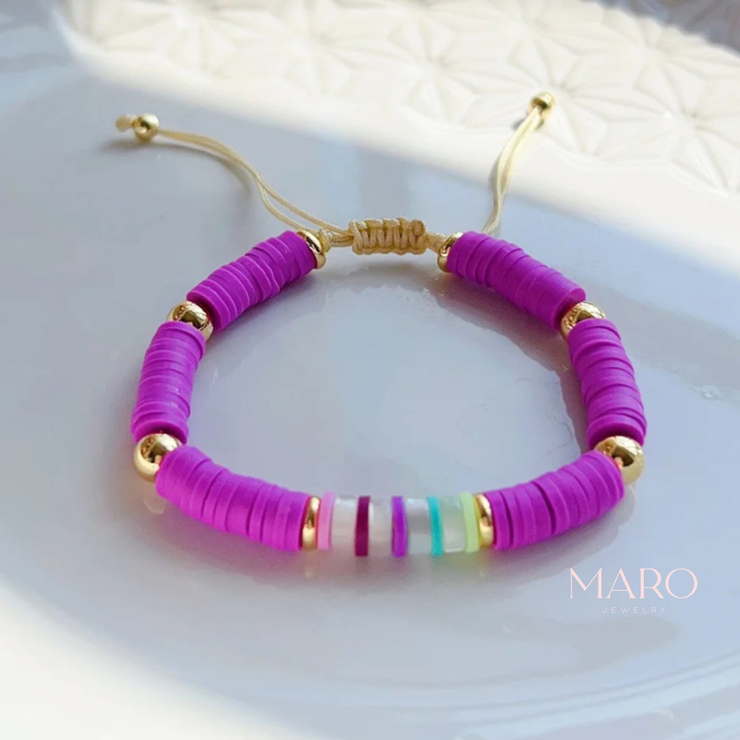 Clay beaded bracelet - MARO JEWELRY