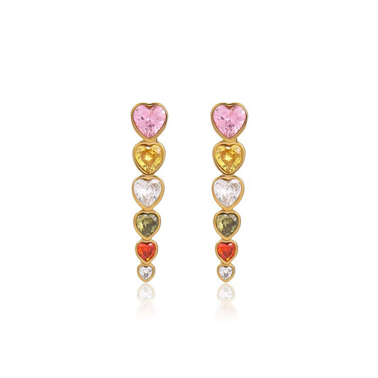 Heart drop earring - MARO JEWELRY