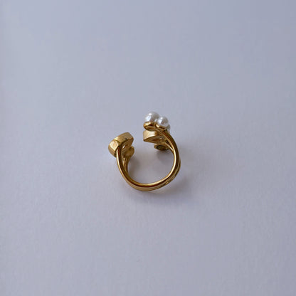 Pearl open ring - MARO JEWELRY