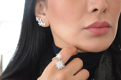 Butterfly Line Earrings detail by MARO Jewelry