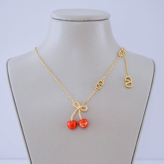 V cherry necklace - MARO JEWELRY