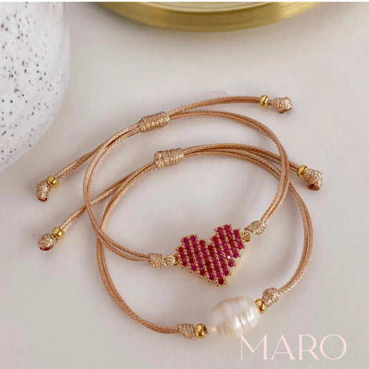 Cubic zirconia heart bracelet - MARO JEWELRY