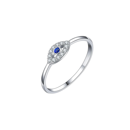 Evil eye silver ring for women by MARO Jewelry