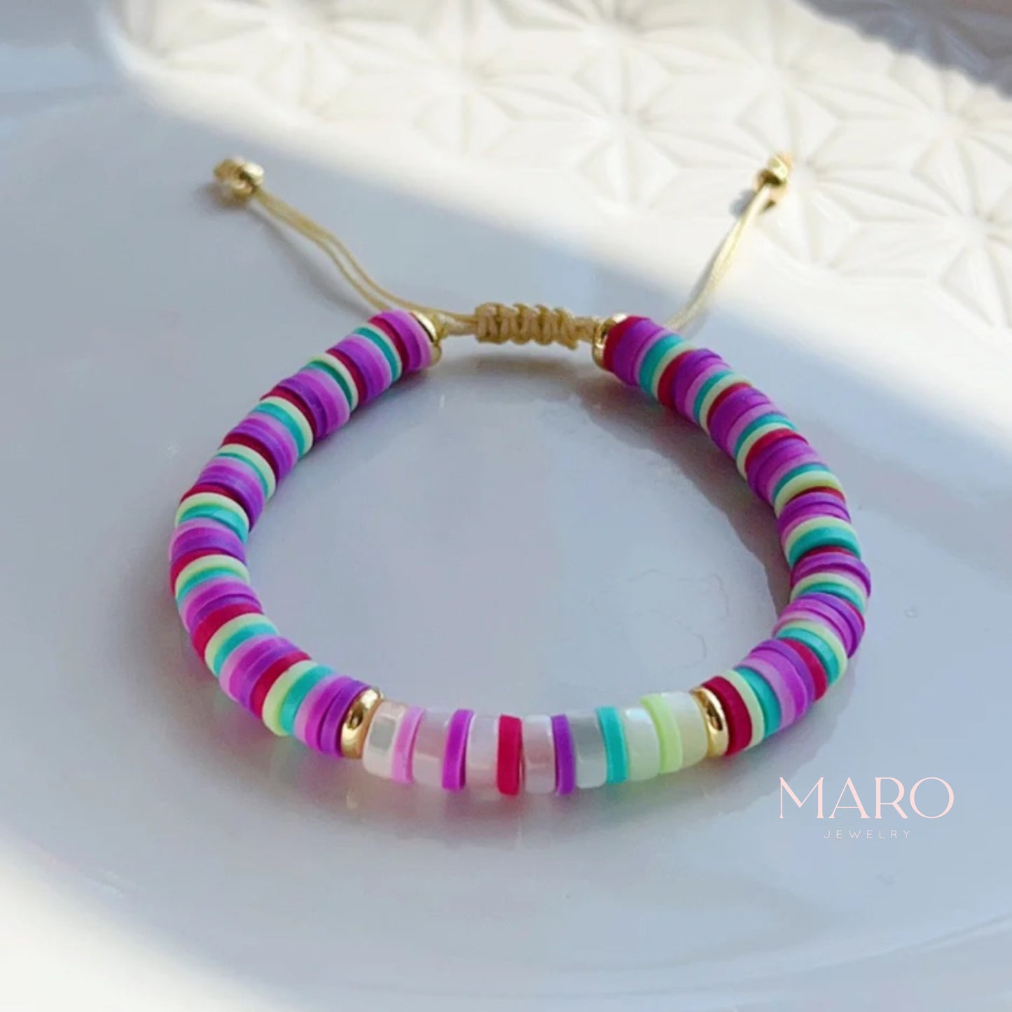 Clay beaded bracelet - MARO JEWELRY