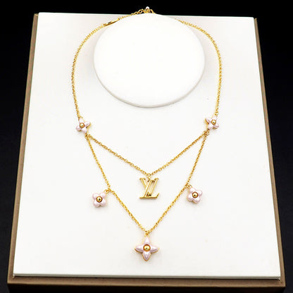 Mini Blossom Necklace detail by MARO for layering