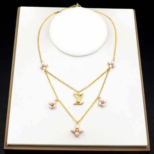 Mini Blossom Necklace detail by MARO for layering